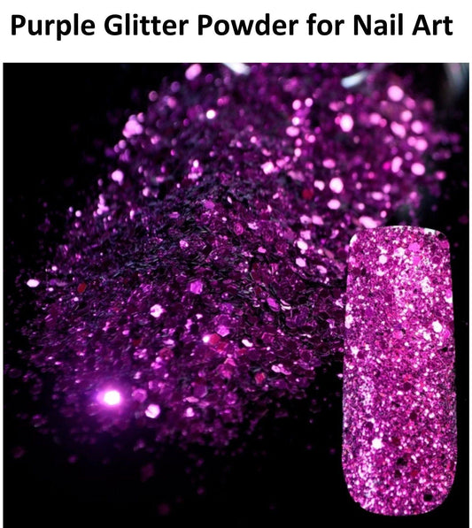 Premium Nail Glitter Powder for Nail Art Purple 19